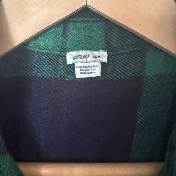 AERIE | Green Blue Plaid Flannel Boyfriend Button Top & Jogger set | Sz Medium - Picture 6 of 10